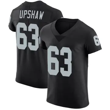 Men's Wilson Gene Upshaw Las Vegas Raiders Elite Black Team Color Vapor Untouchable Jersey